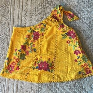 NWT Farm Rio Yellow One Shoulder Shirt Size M